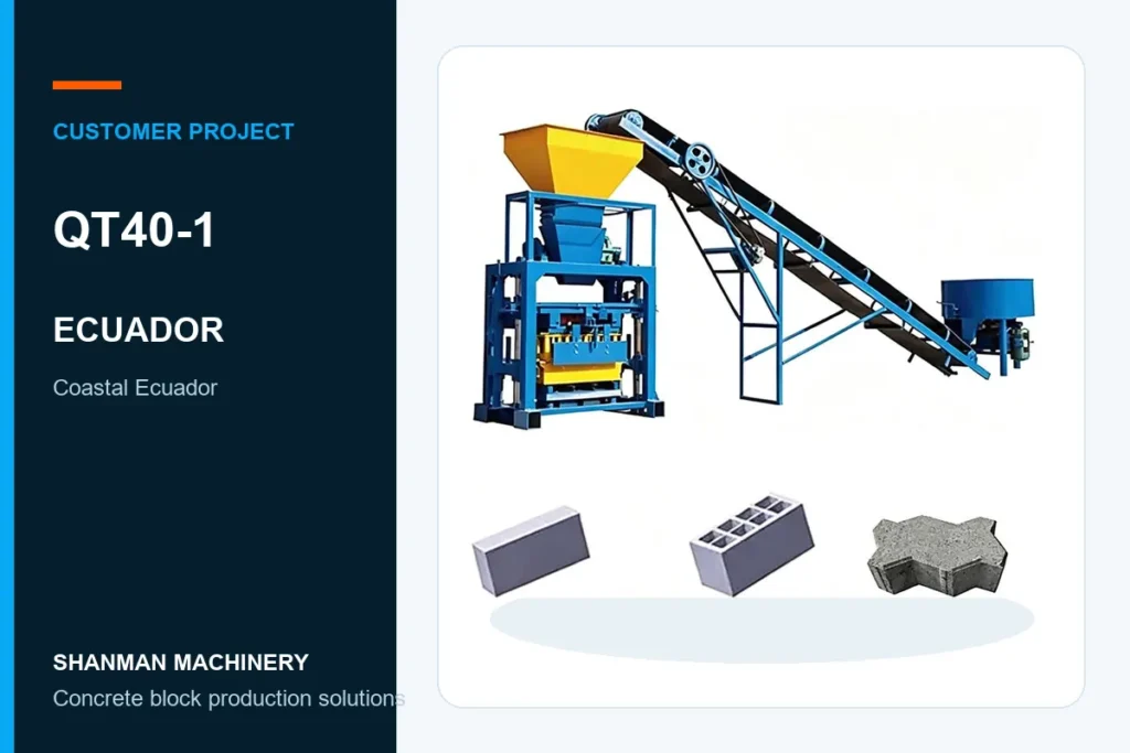 QT40-1 concrete block machine project in Ecuador
