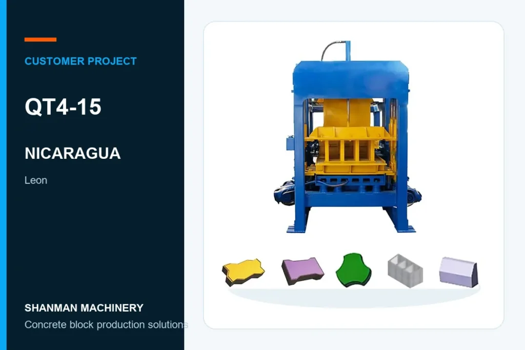 QT4-15 concrete block machine project in Nicaragua