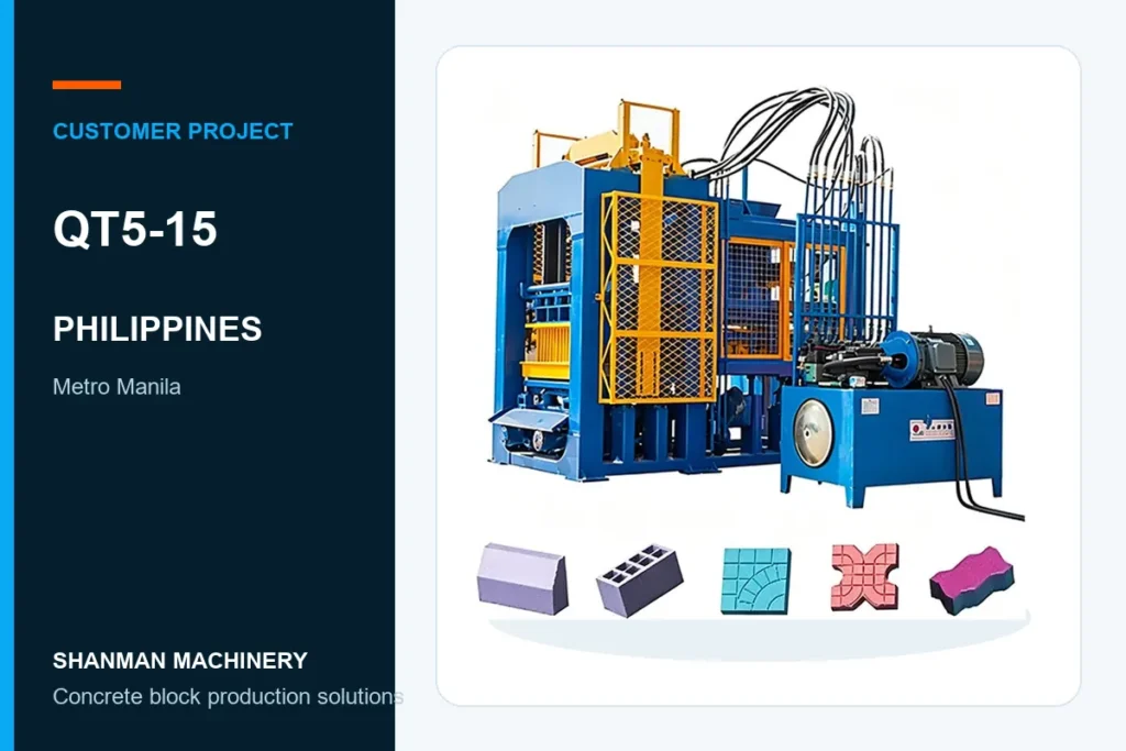 QT5-15 concrete block machine project in Philippines