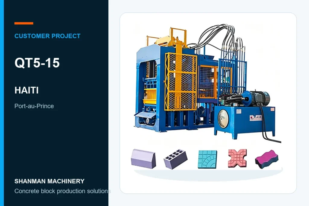 QT5-15 concrete block machine project in Haiti
