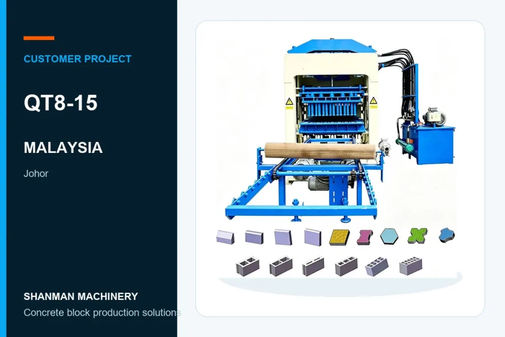 QT8-15 concrete block machine project in Malaysia
