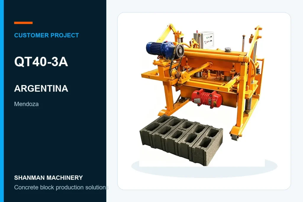 QT40-3A concrete block machine project in Argentina