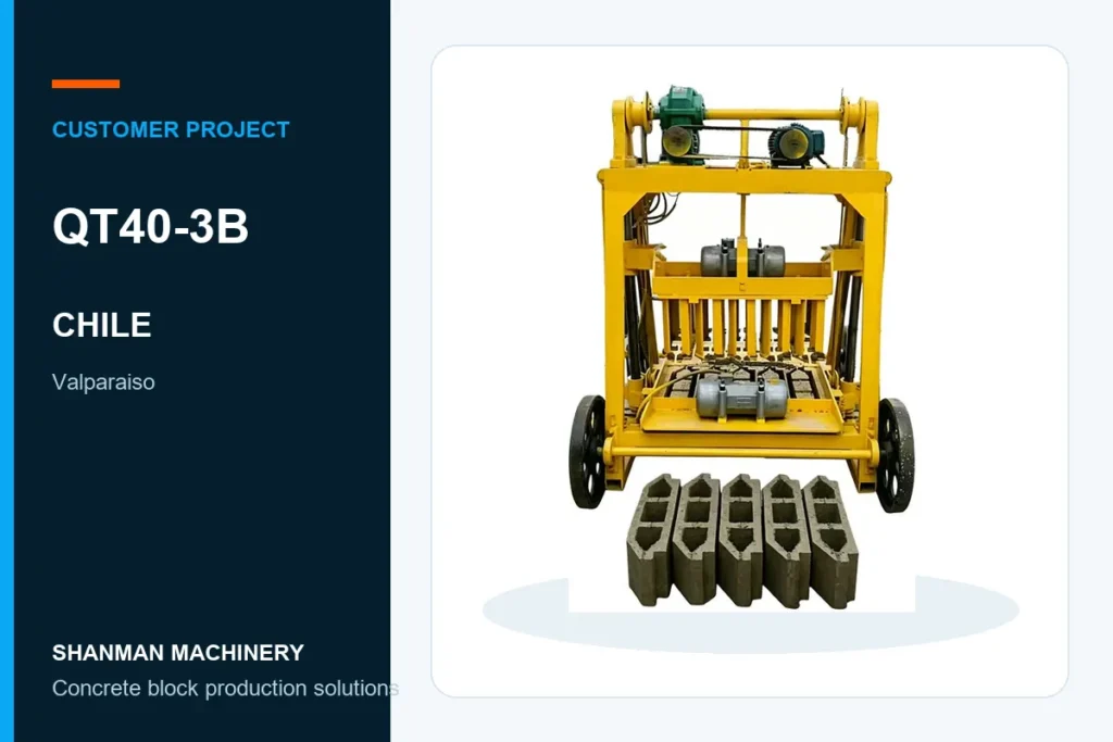 QT40-3B concrete block machine project in Chile