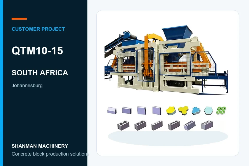 QTM10-15 concrete block machine project in South Africa