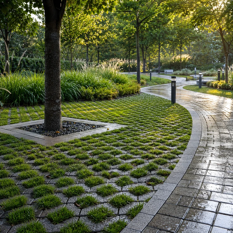 Ecological Landscaping concrete block solution detail