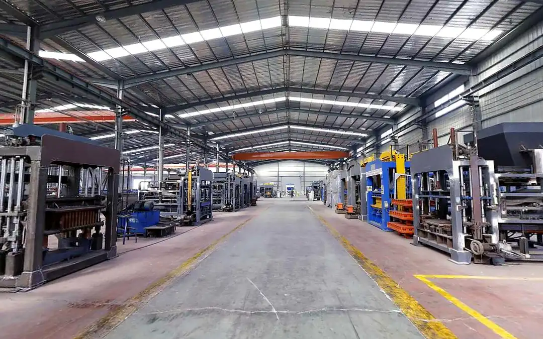 Concrete block machines prepared for testing at Shanman